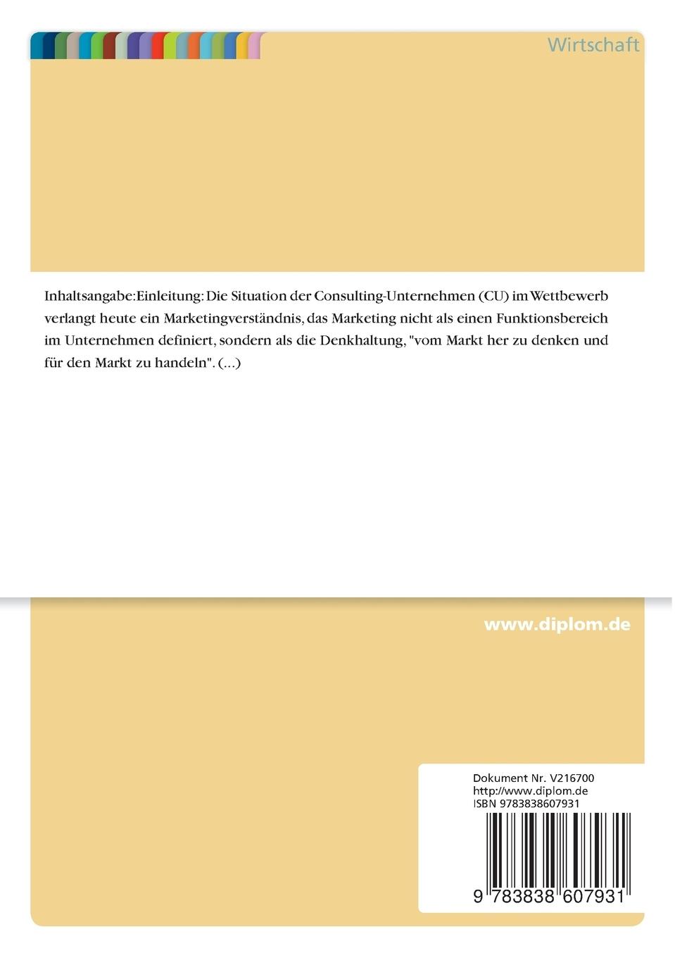 Rückseitencover Controllingsystem für strategische und operative Planung internationaler Consulting-Projekte