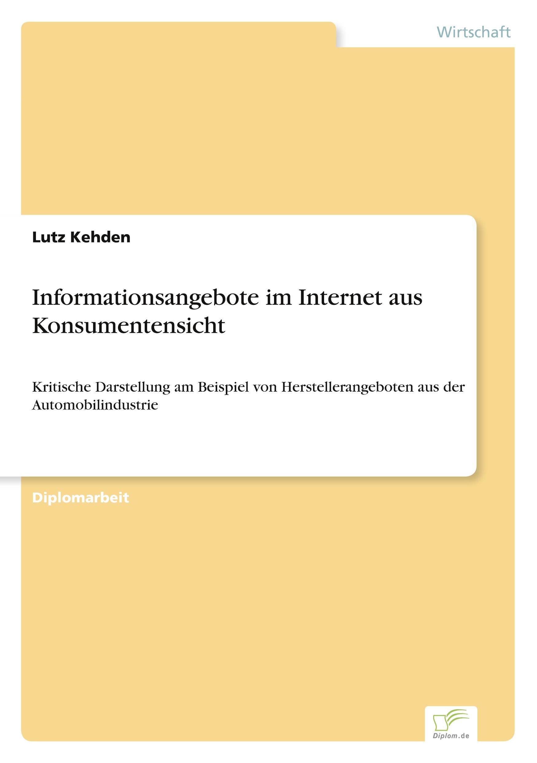 Vorderes Coverbild Informationsangebote im Internet aus Konsumentensicht