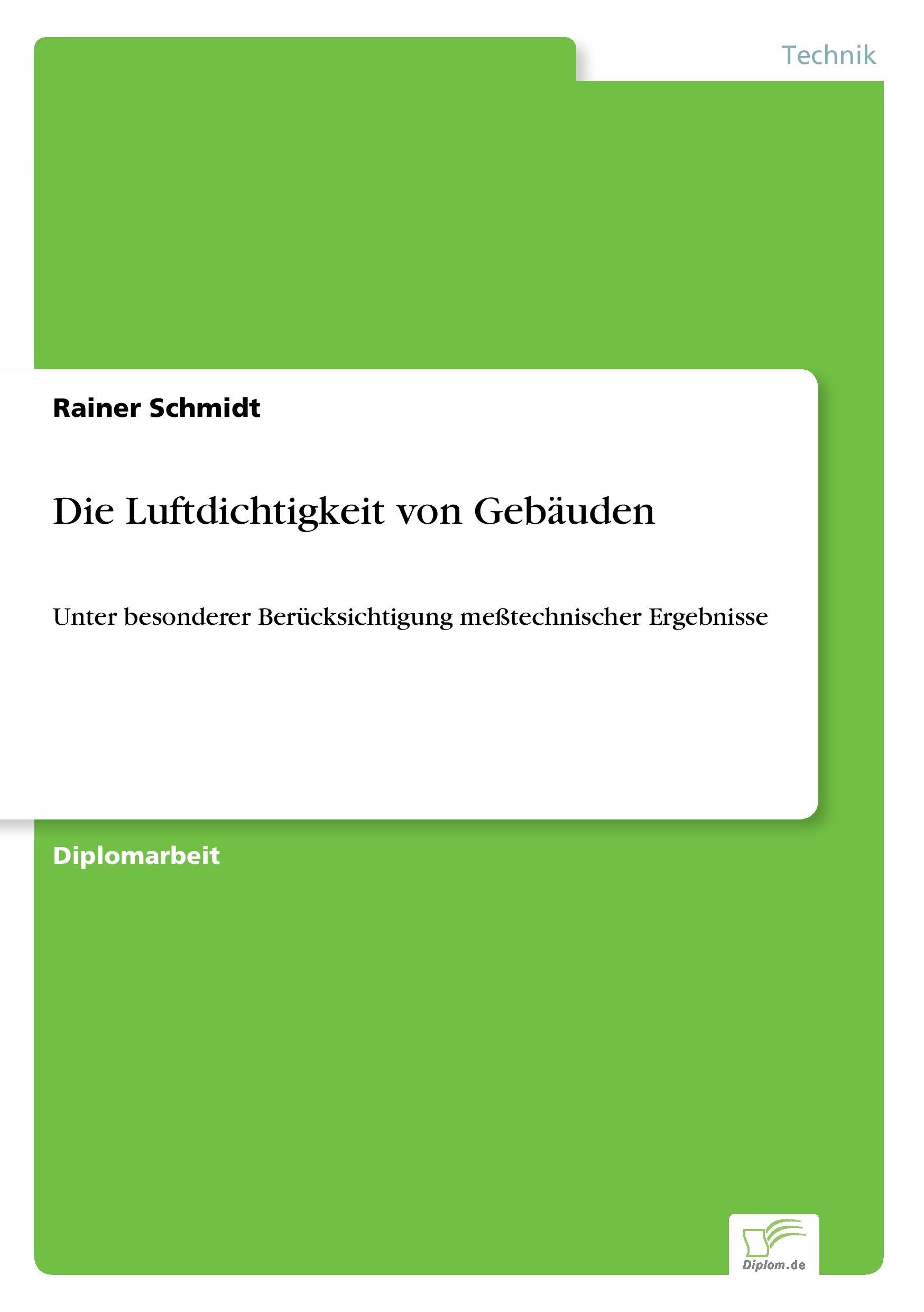 Vorderes Coverbild Die Luftdichtigkeit von Gebäuden