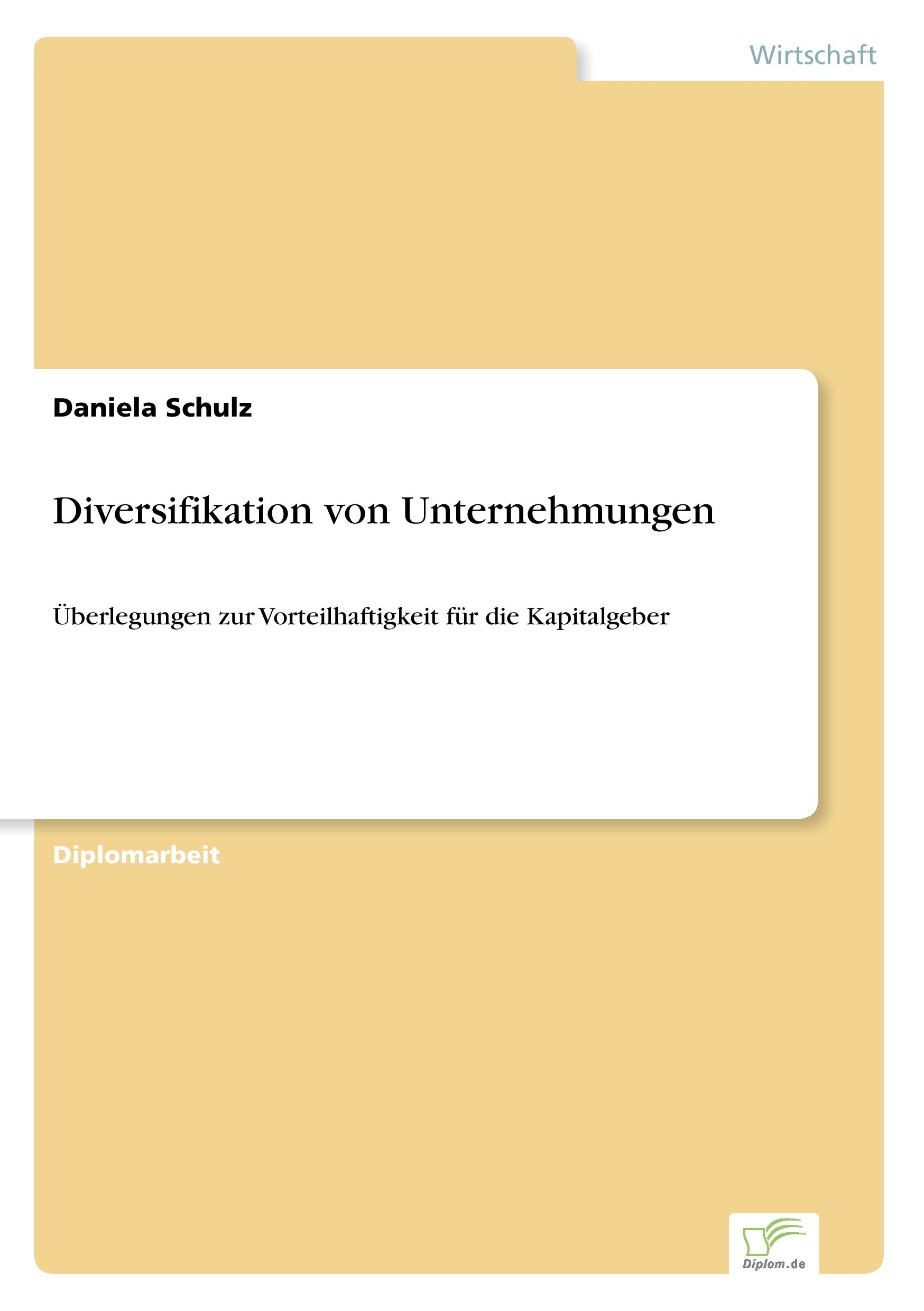 Vorderes Coverbild Diversifikation von Unternehmungen