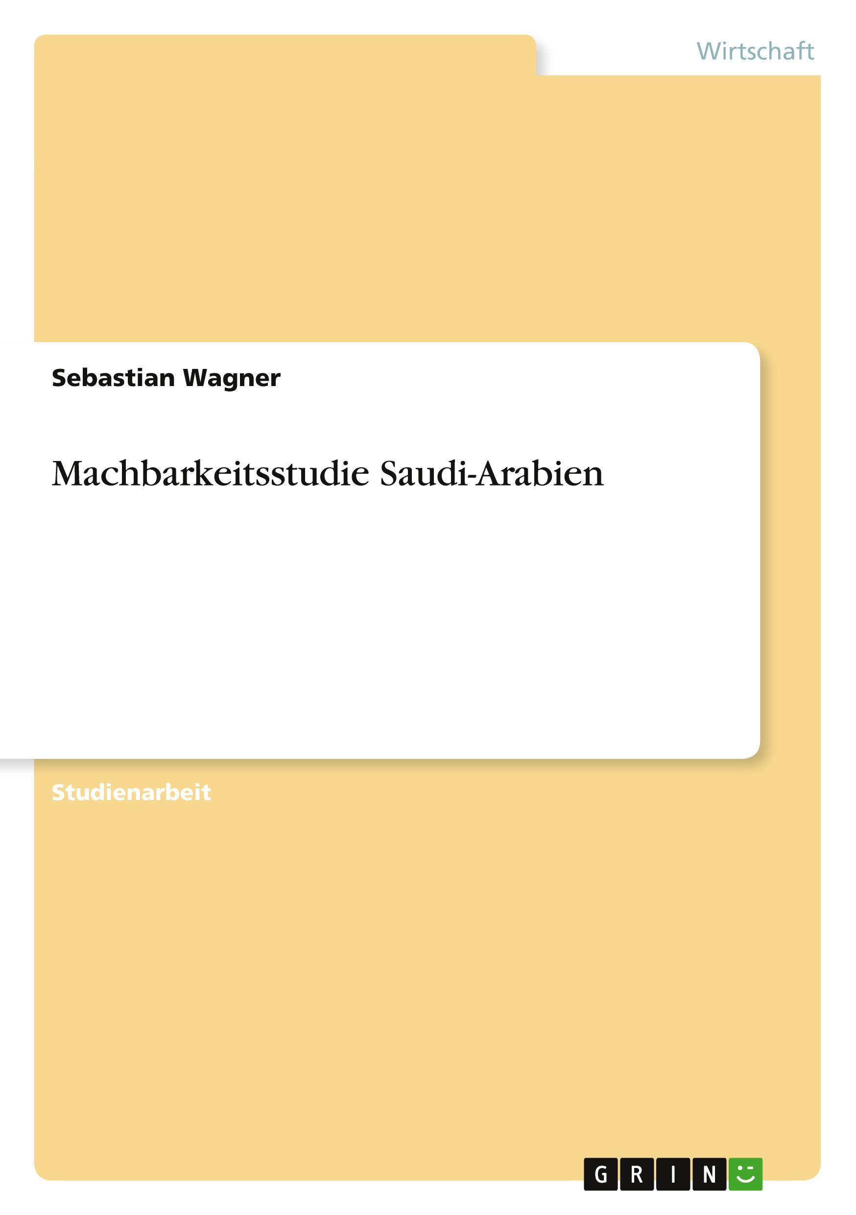 Vorderes Coverbild Machbarkeitsstudie Saudi-Arabien