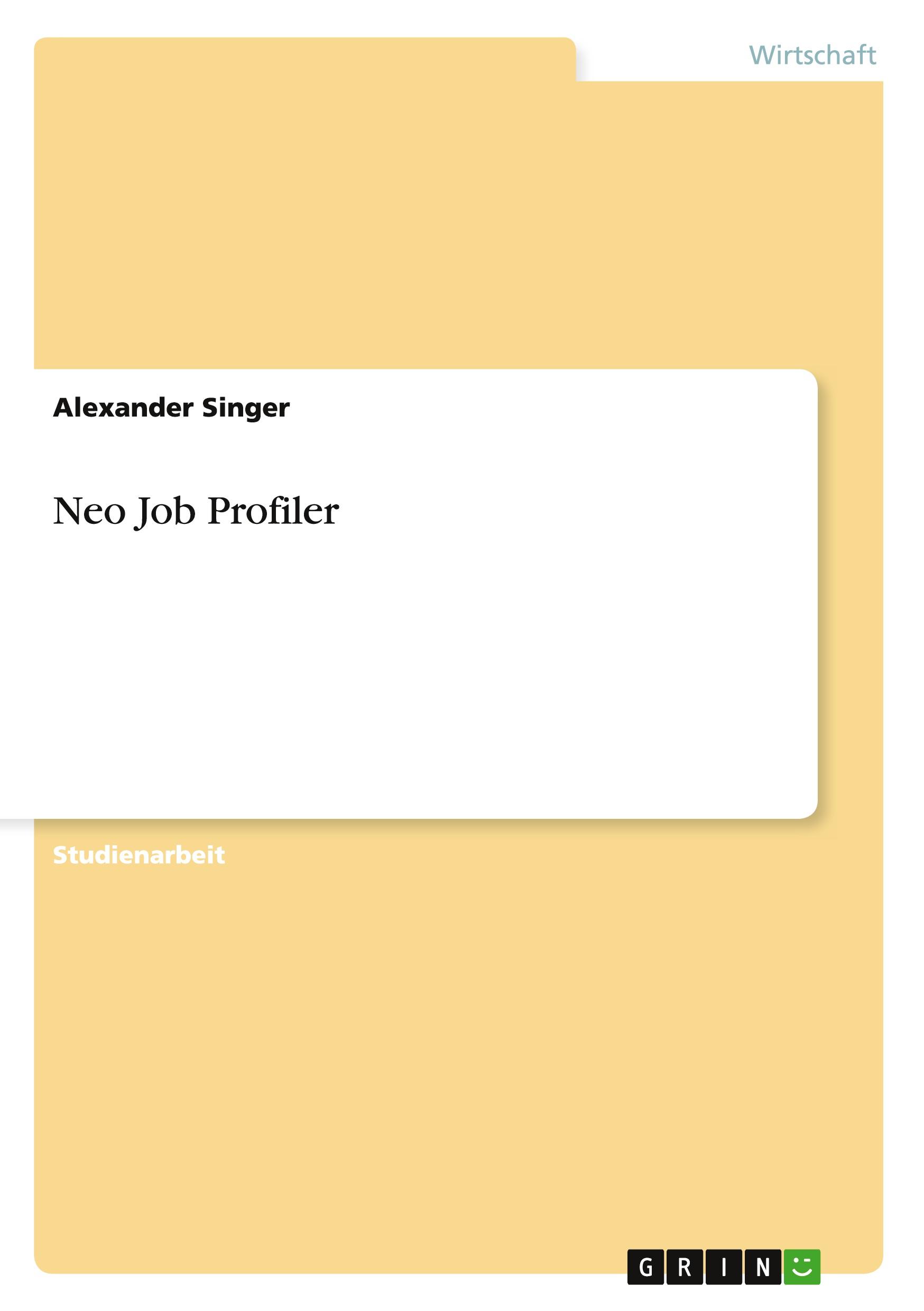 Vorderes Coverbild Neo Job Profiler