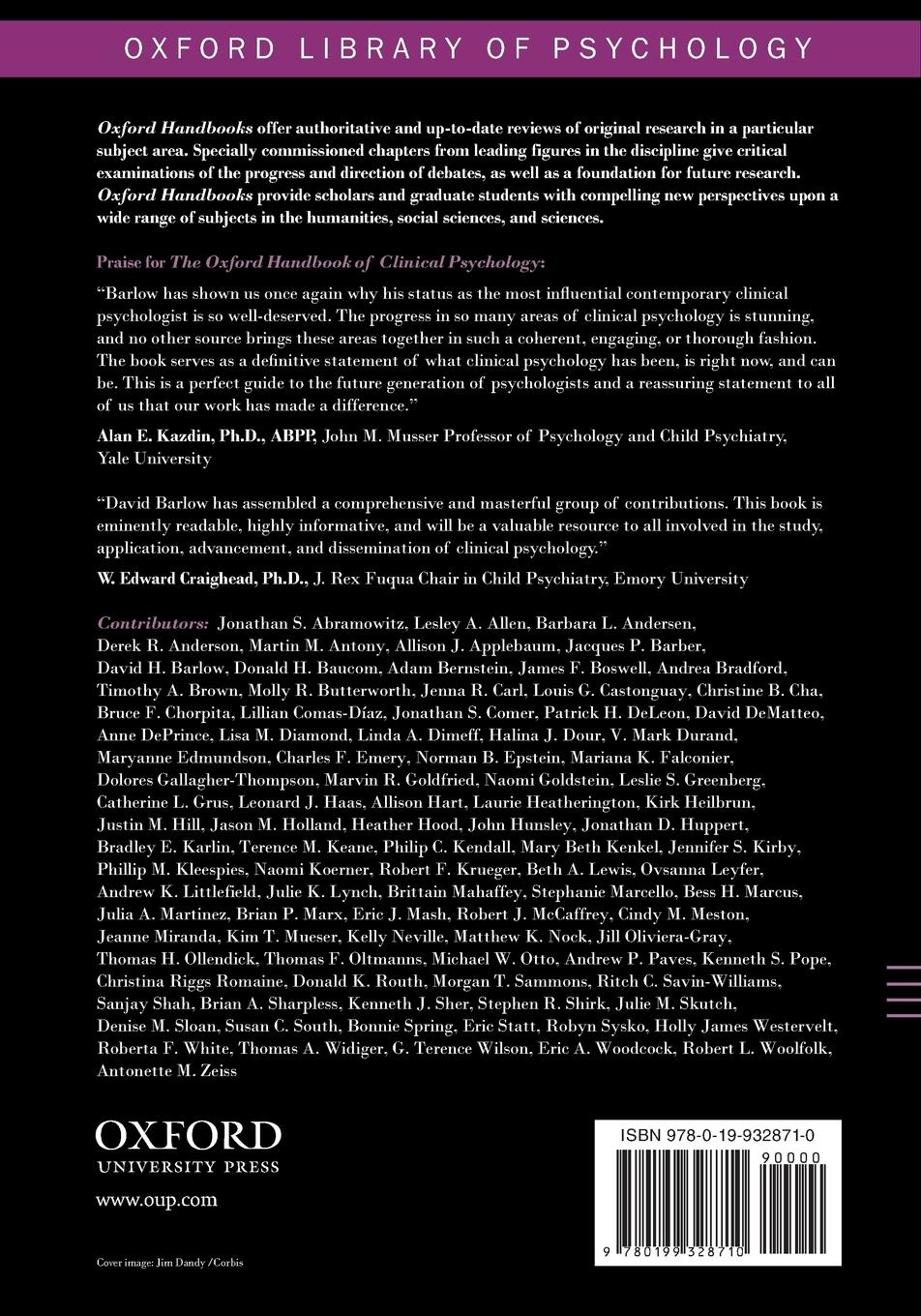 Rückseitencover Oxford Handbook of Clinical Psychology (Updated)