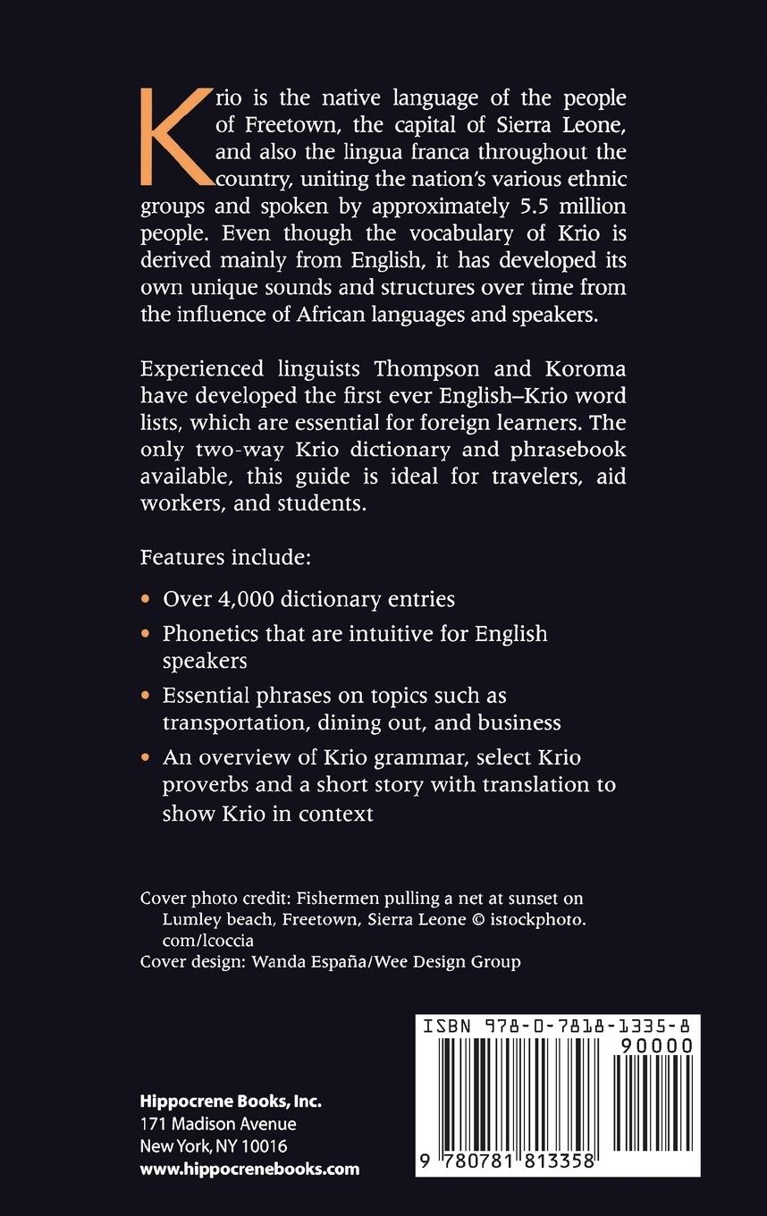 Rückseitencover Krio-English/English-Krio Dictionary & Phrasebook