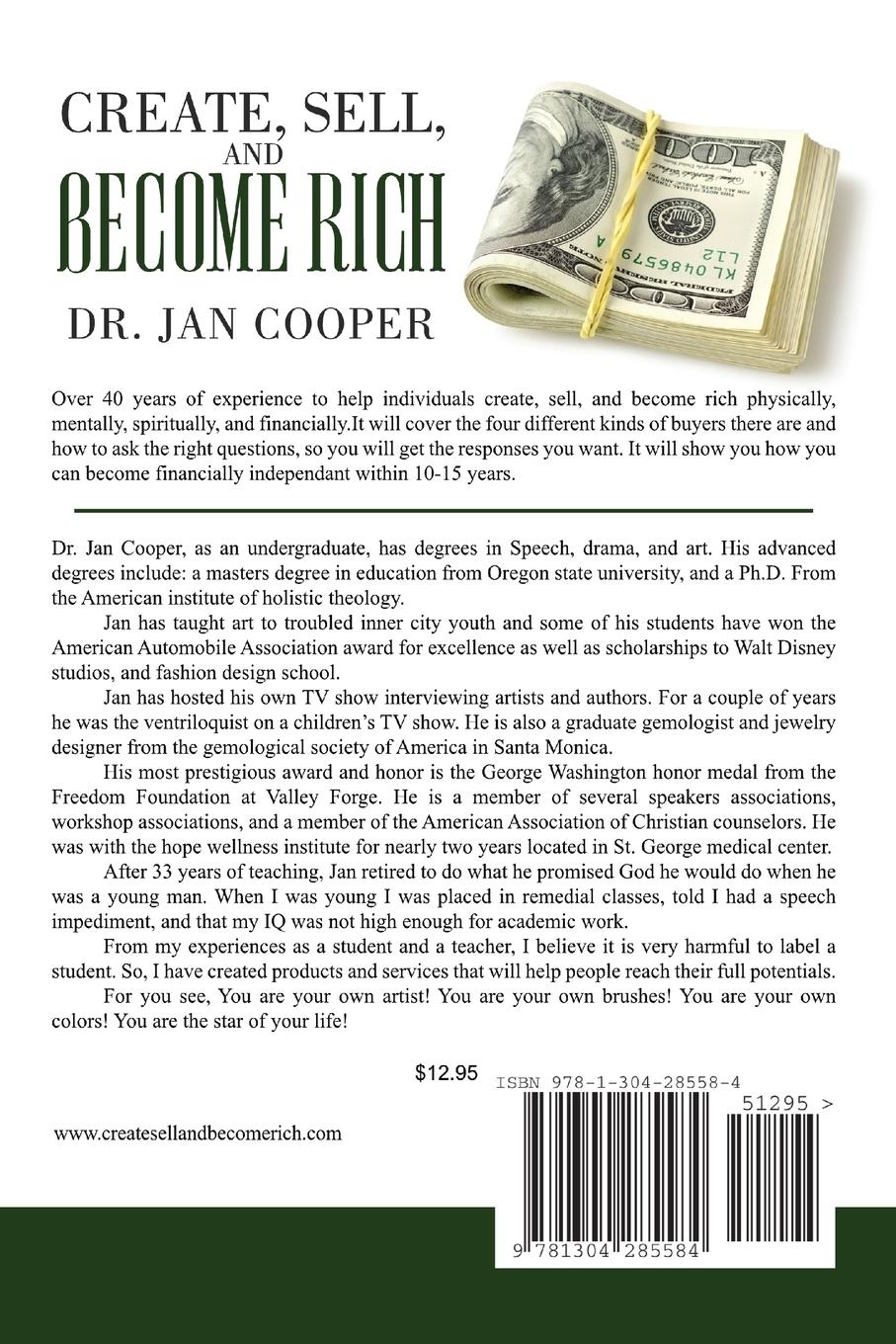 Rückseitencover CREATE, SELL, AND BECOME RICH