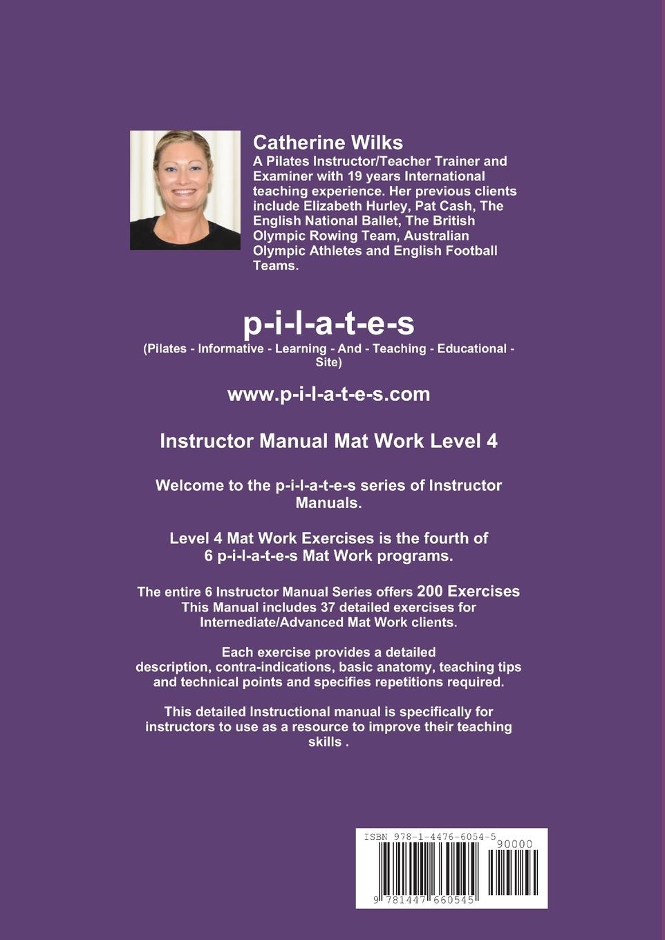 Rückseitencover p-i-l-a-t-e-s Instructor Manual Mat Work Level 4