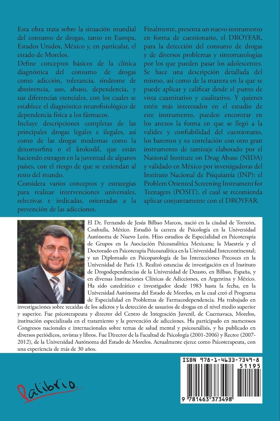 Rückseitencover Manual de Drogas y Factores de Riesgo Droyfar