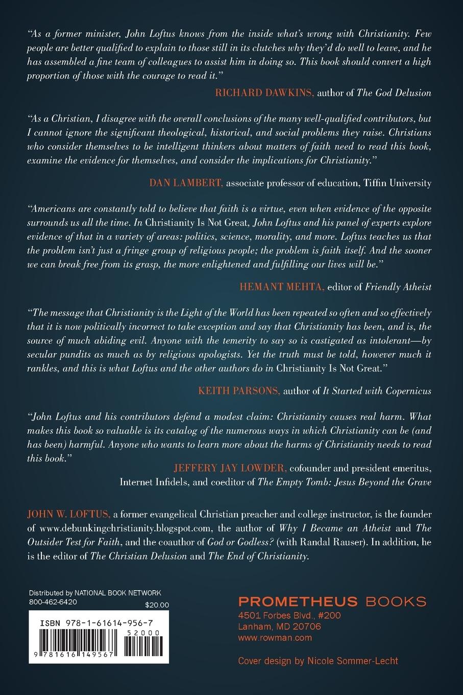 Rückseitencover Christianity Is Not Great