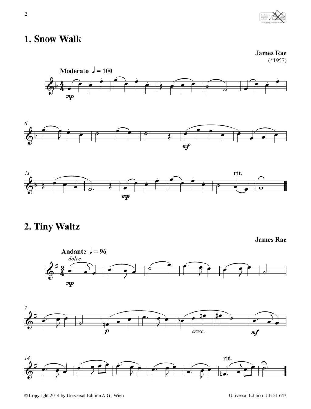 Beispielinhalt (Bild) 42 More Modern Studies for Solo Flute für Flöte