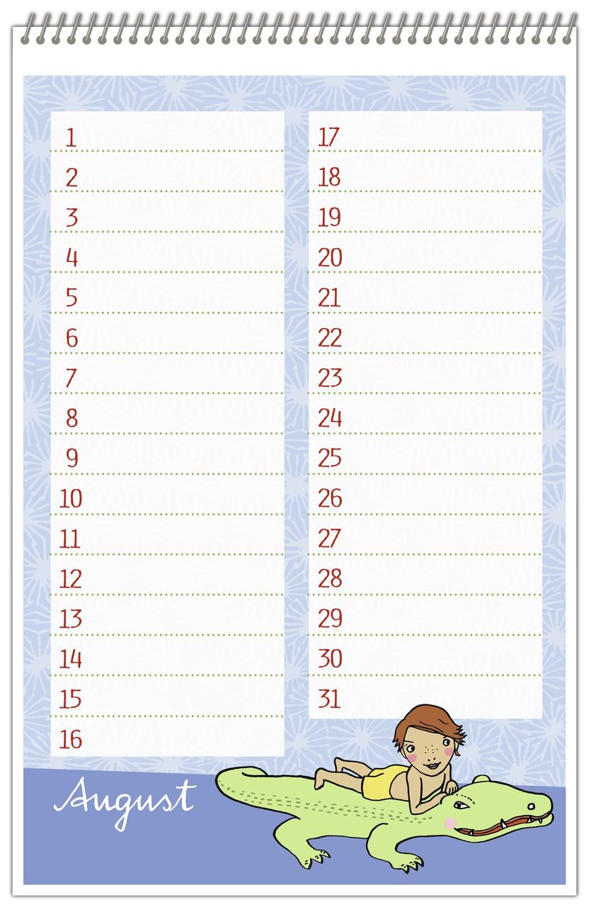 Beispielinhalt (Bild) vergissmeinnicht-Geburtstagskalender