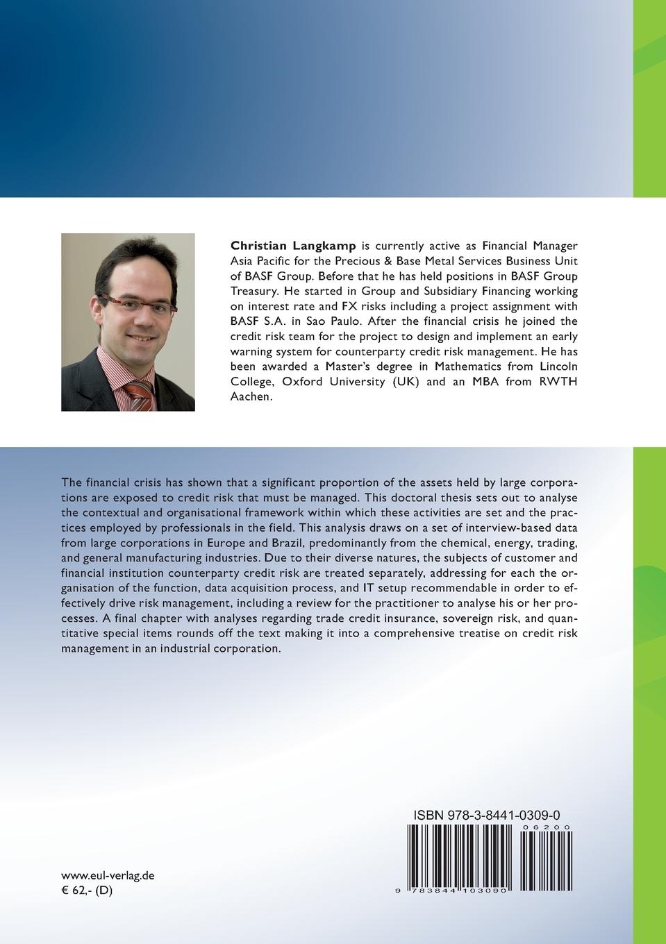 Rückseitencover Corporate Credit Risk Management