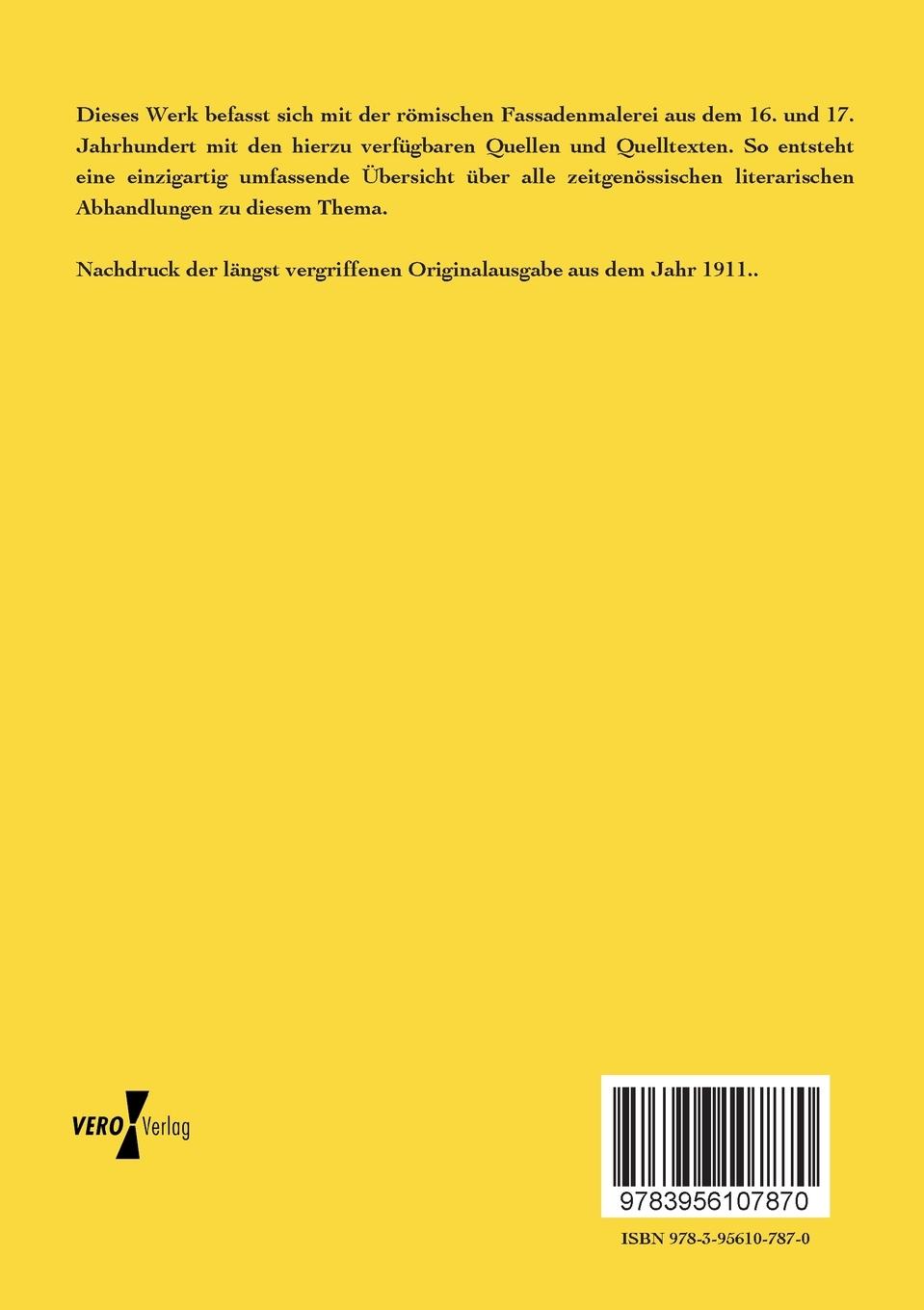 Rückseitencover Die Geschichte der römischen Fassadenmalerei im 16. und 17. Jahrhundert