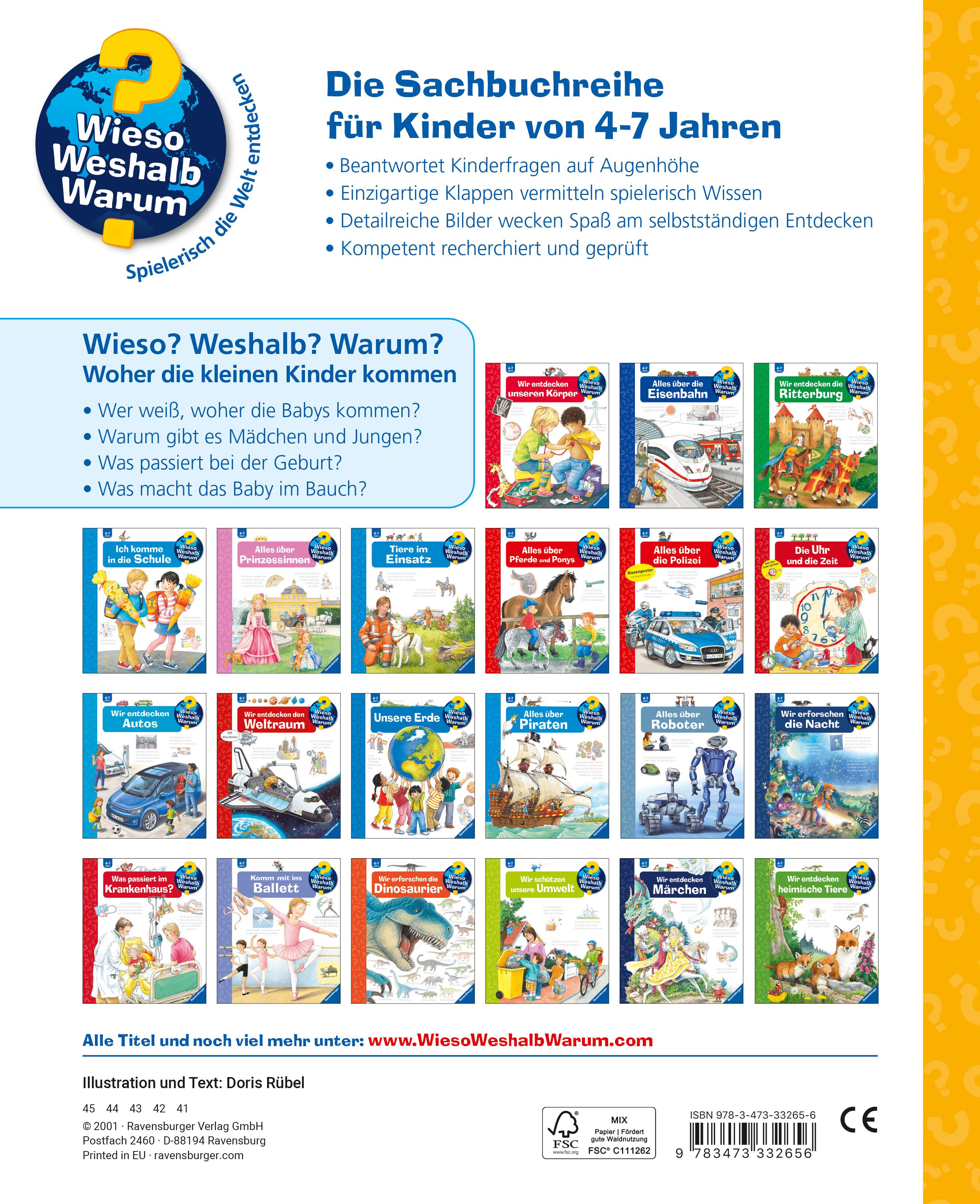 Rückseitencover Wieso? Weshalb? Warum?, Band 13: Woher die kleinen Kinder kommen