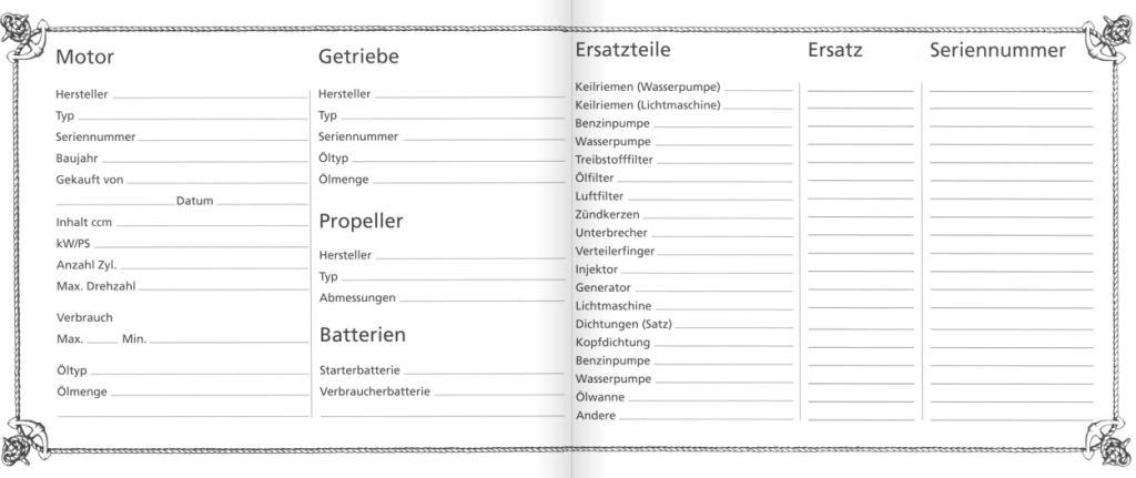 Beispielinhalt (Bild) Logbuch (Segeltuch-Ausgabe)
