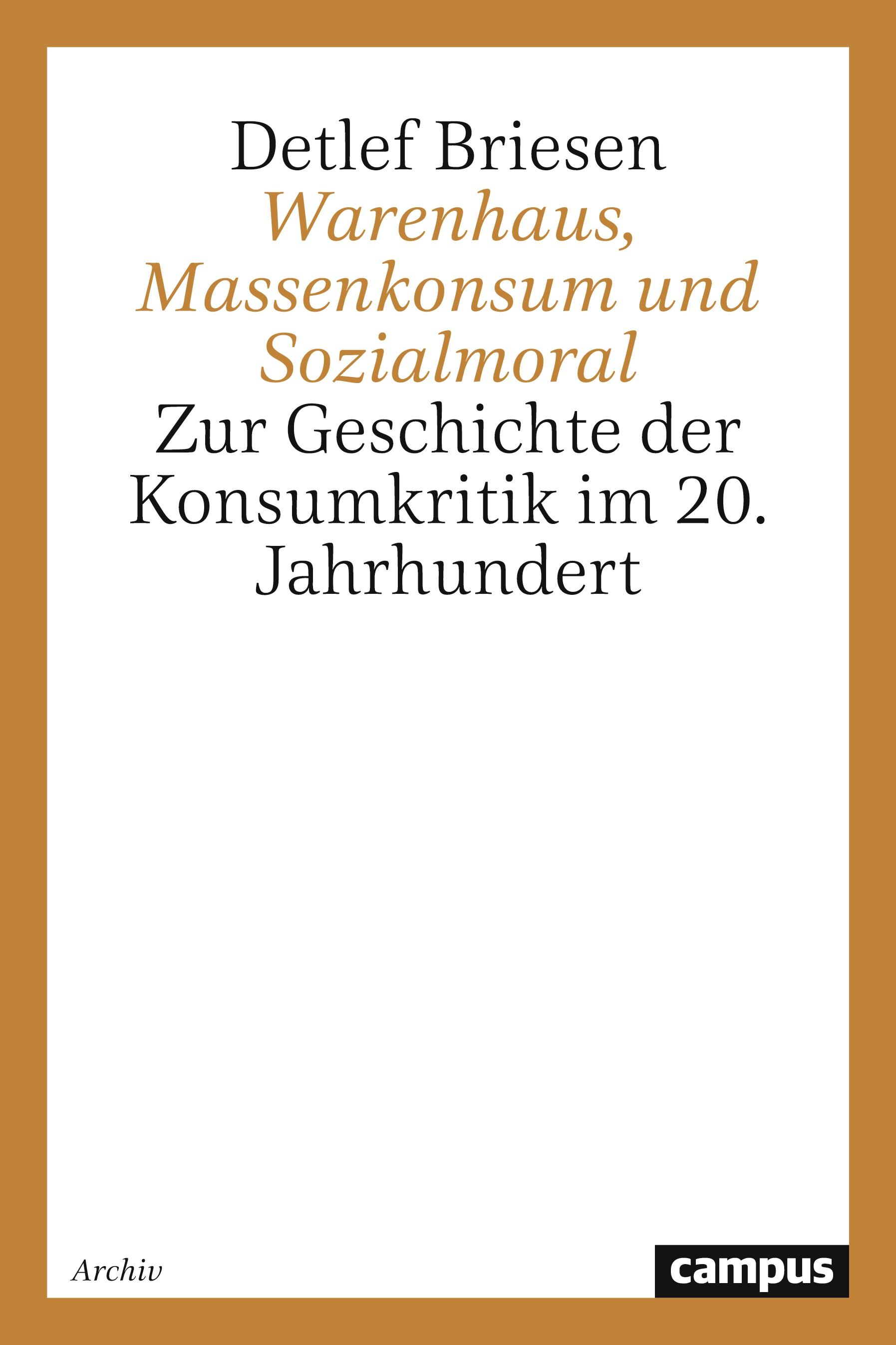 Vorderes Coverbild Warenhaus, Massenkonsum und Sozialmoral