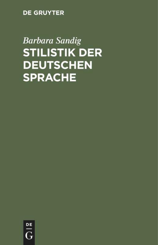 Vorderes Coverbild Stilistik der deutschen Sprache