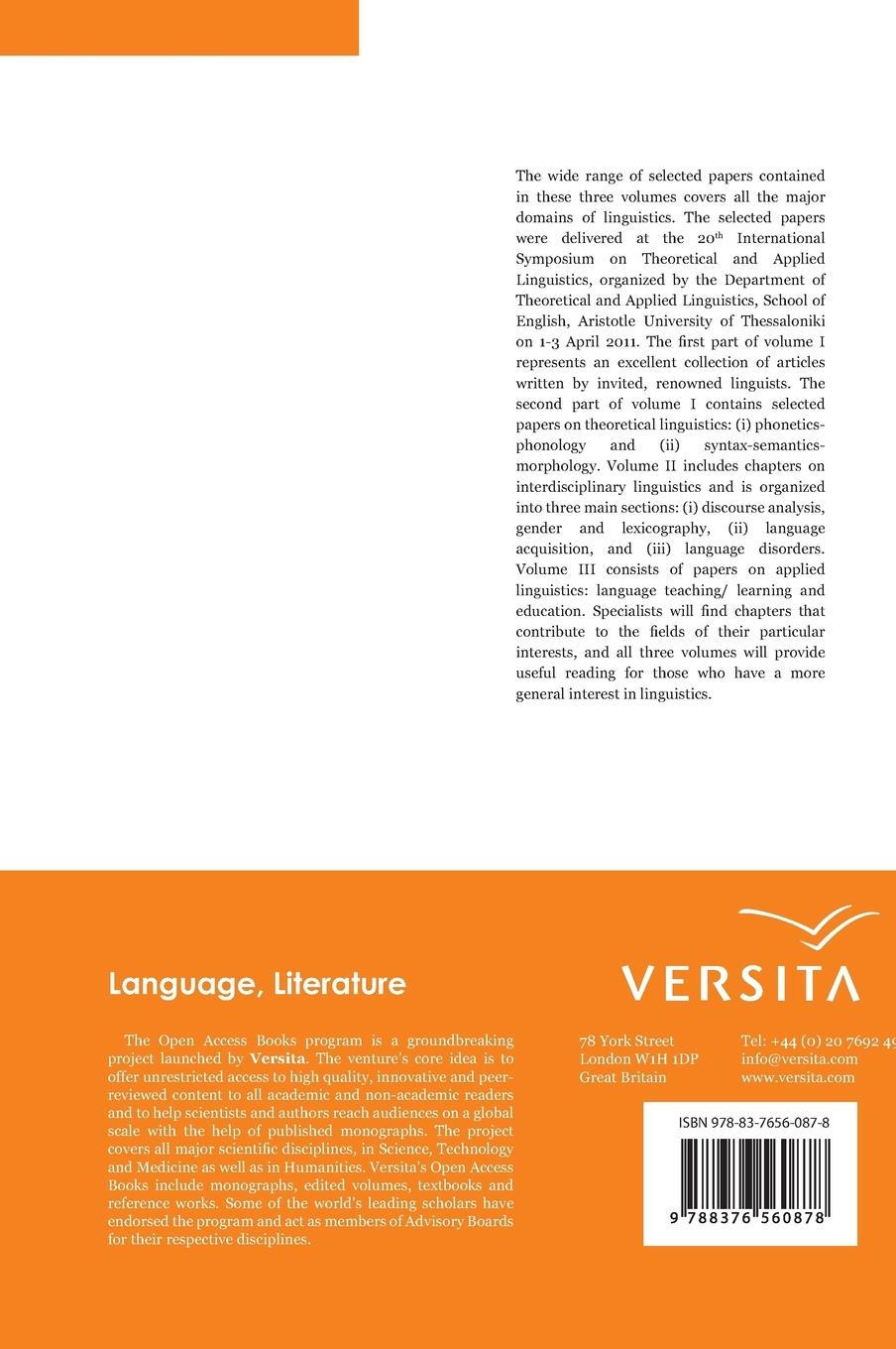 Rückseitencover Major Trends in Theoretical and Applied Linguistics 2