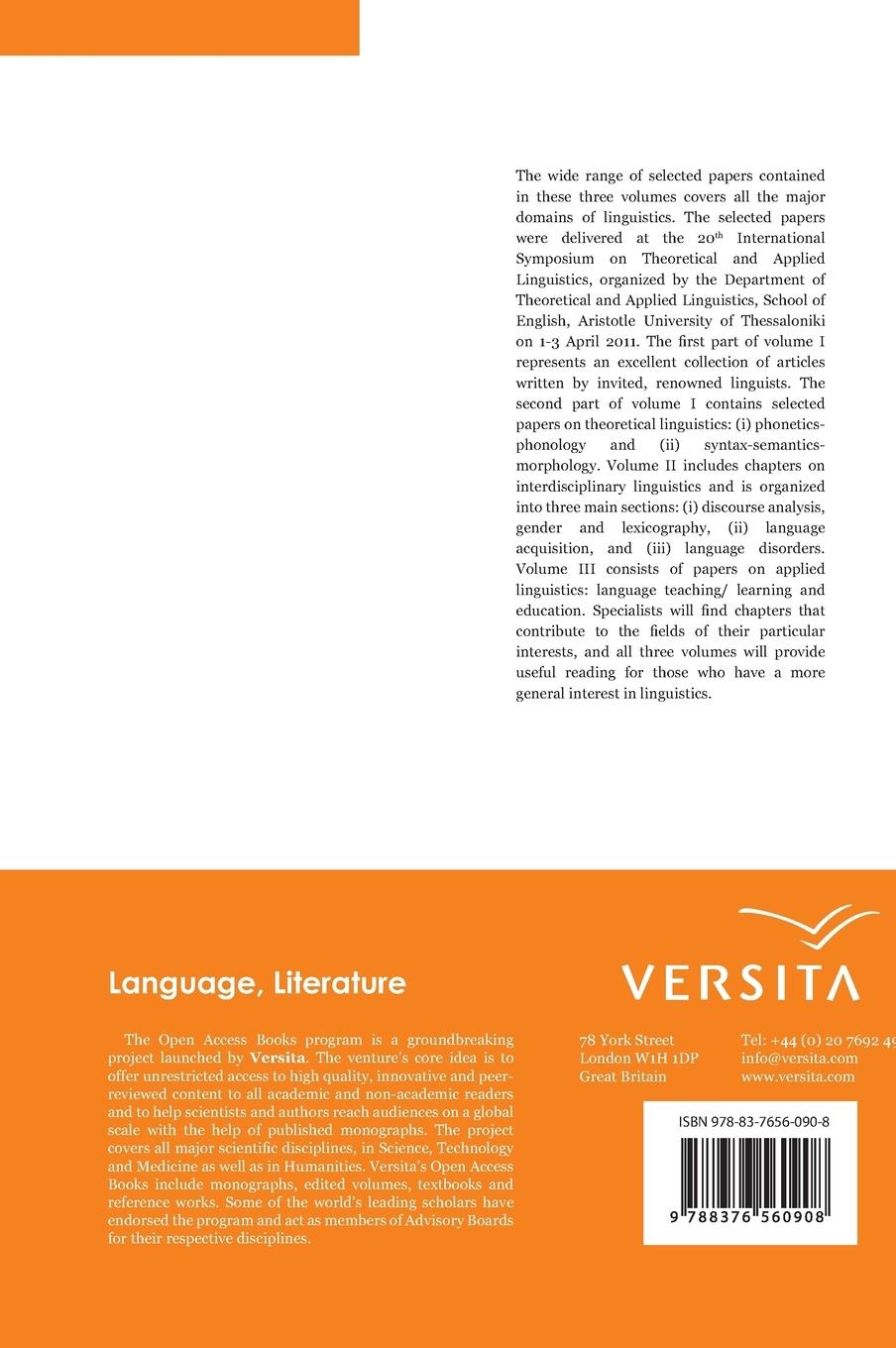 Rückseitencover Major Trends in Theoretical and Applied Linguistics 3