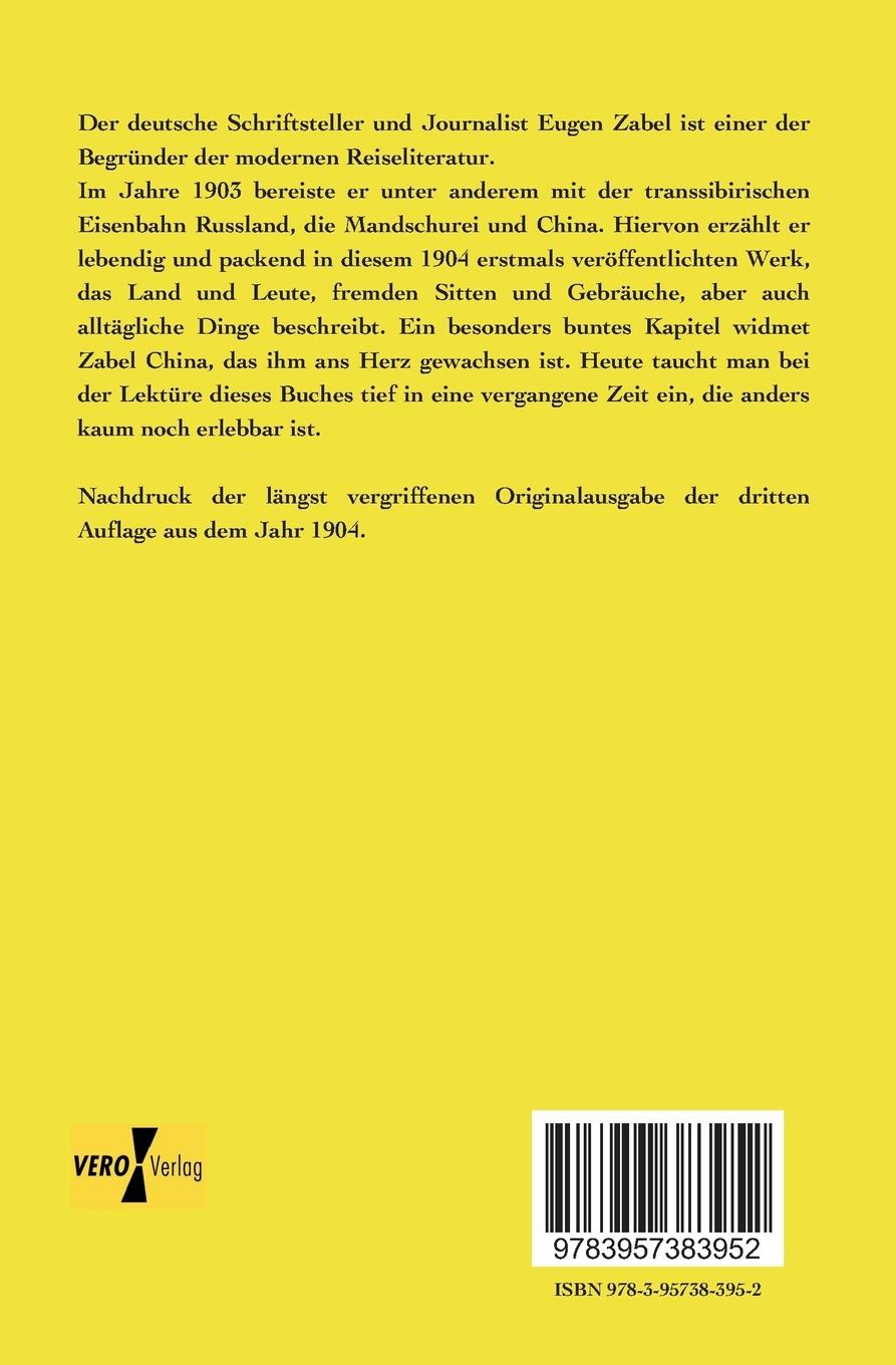 Rückseitencover Auf der sibirischen Bahn nach China