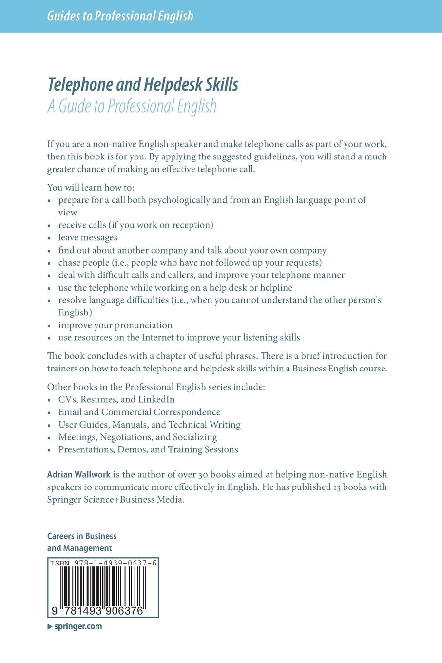 Rückseitencover Telephone and Helpdesk Skills