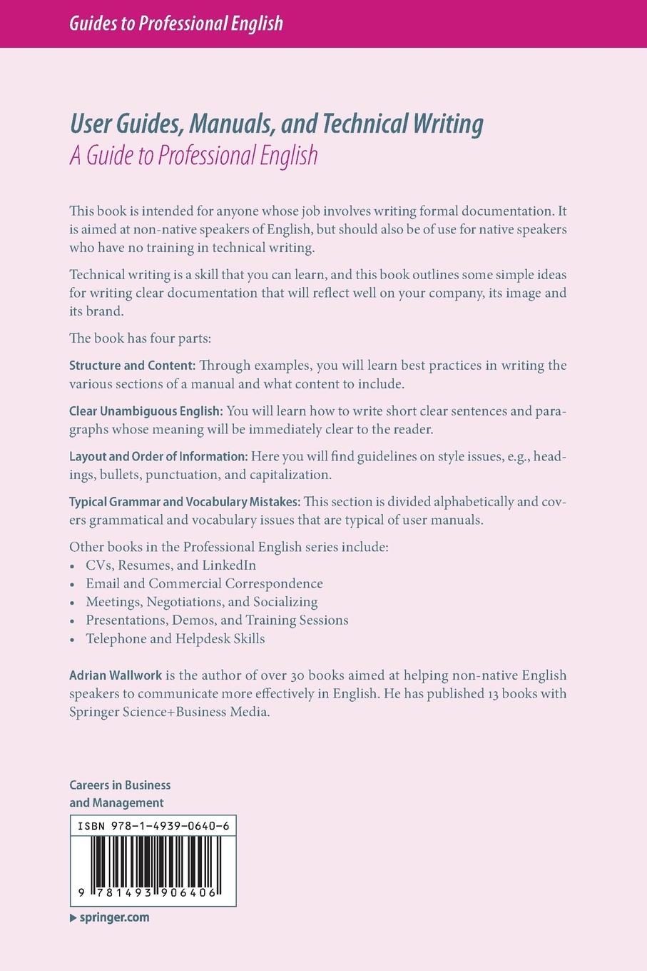 Rückseitencover User Guides, Manuals, and Technical Writing