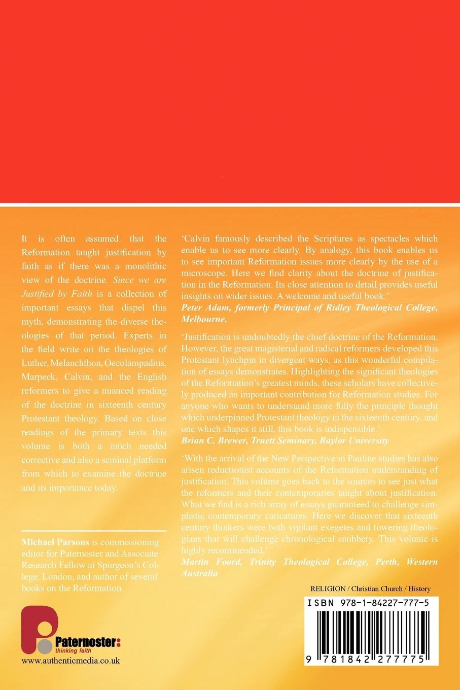 Rückseitencover Since We are Justified by Faith