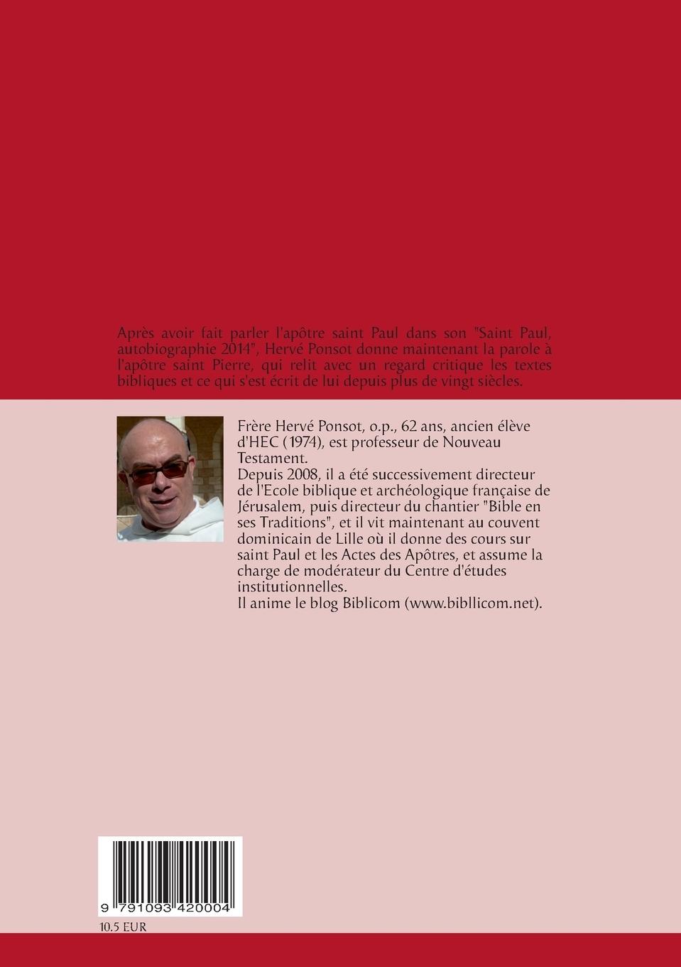 Rückseitencover Saint Pierre, autobiographie 2014