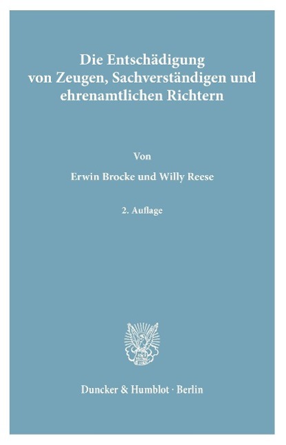 Vorderes Coverbild Die Entschädigung von Zeugen, Sachverständigen und ehrenamtlichen Richtern