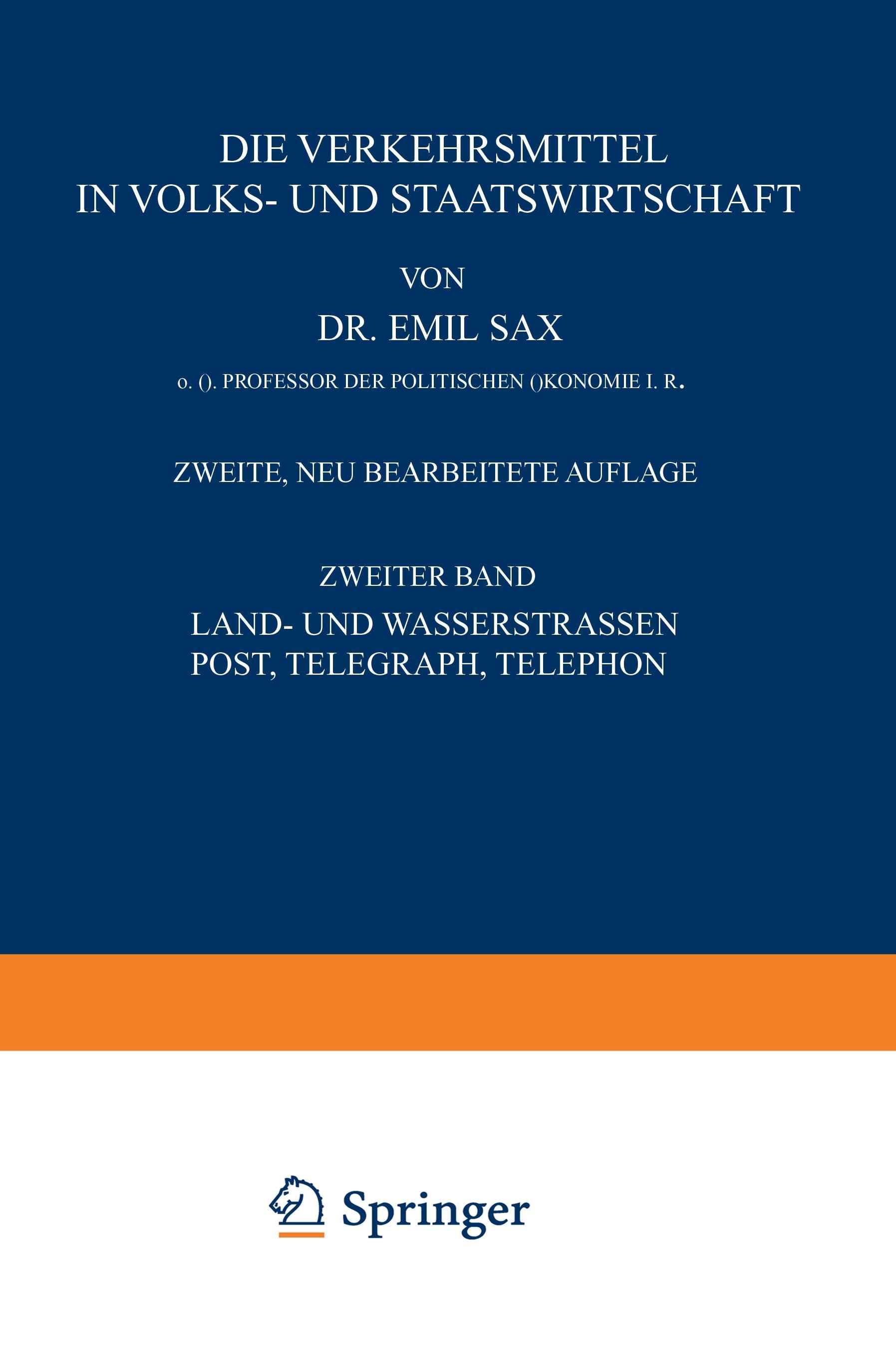 Vorderes Coverbild Land- und Wasserstrassen Post, Telegraph, Telephon