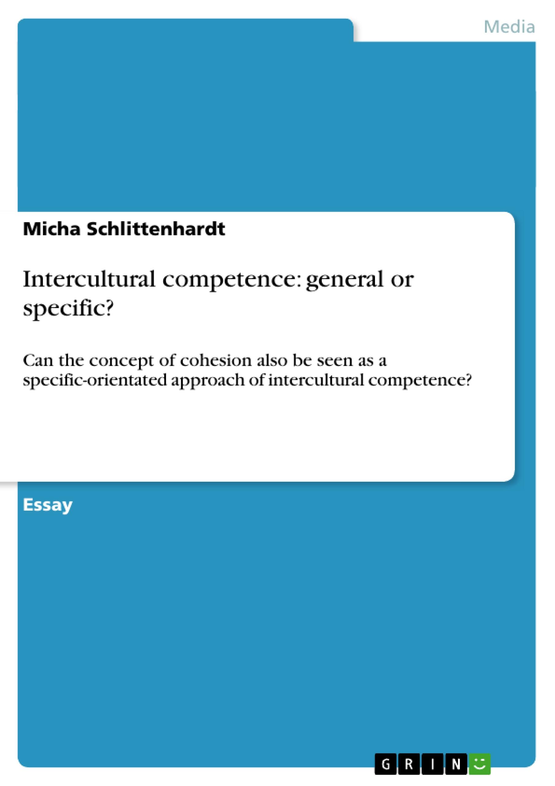 Vorderes Coverbild Intercultural competence: general or specific?