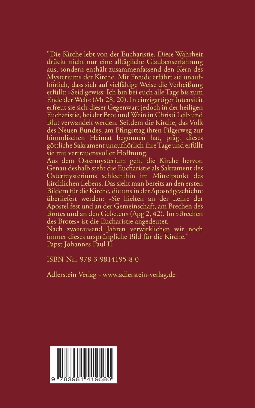 Rückseitencover Enzyklika Ecclesia de Eucharistia