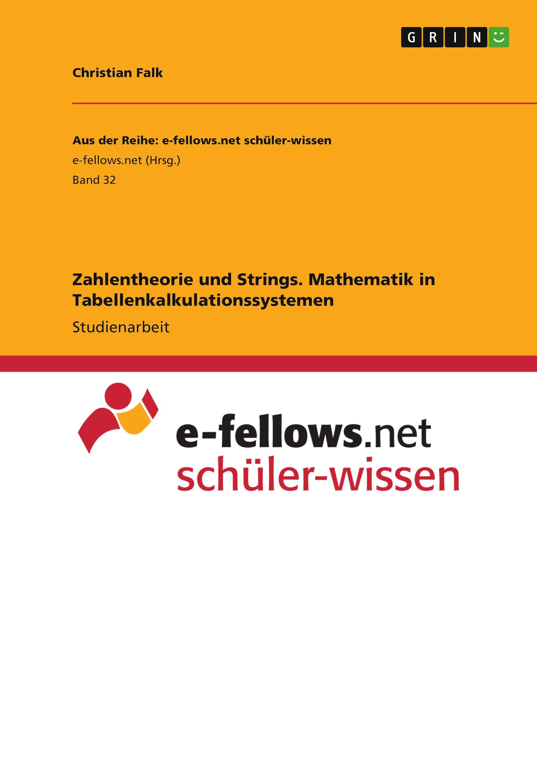 Vorderes Coverbild Zahlentheorie und Strings. Mathematik in Tabellenkalkulationssystemen
