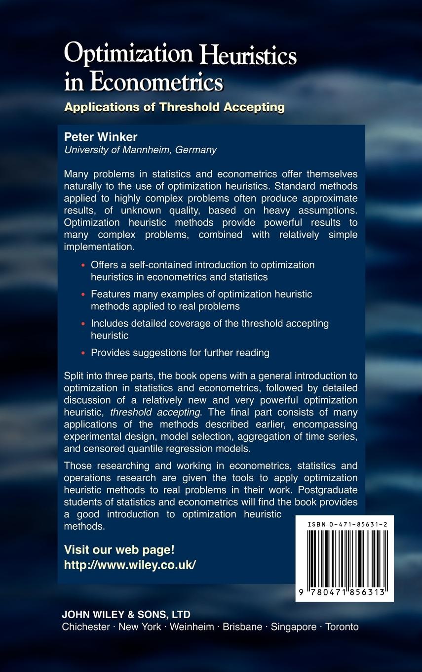Rückseitencover Optimization Heuristics in Econometrics