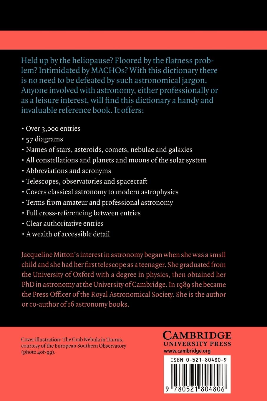 Rückseitencover Cambridge Dictionary of Astronomy