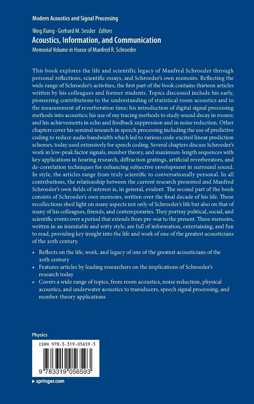 Rückseitencover Acoustics, Information, and Communication