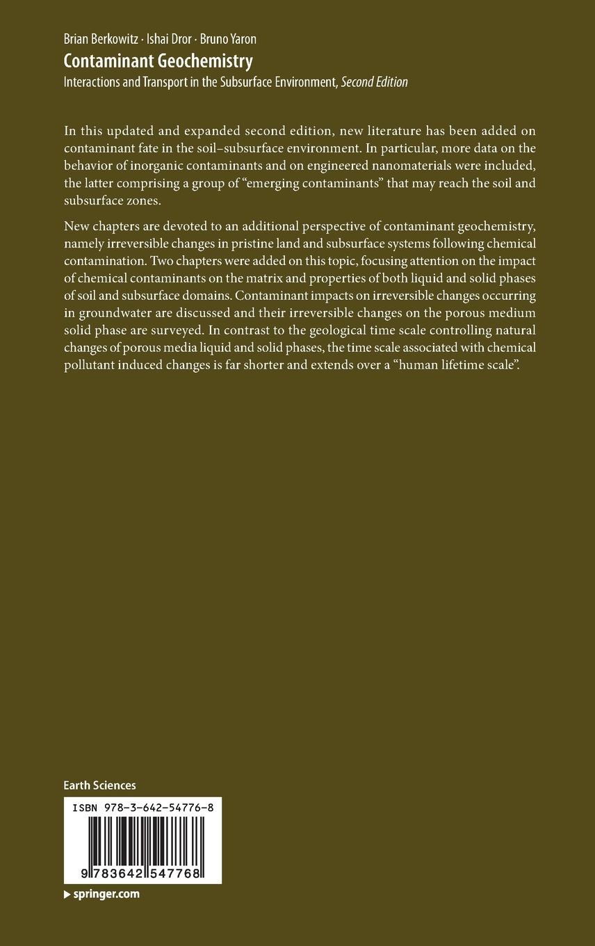 Rückseitencover Contaminant Geochemistry