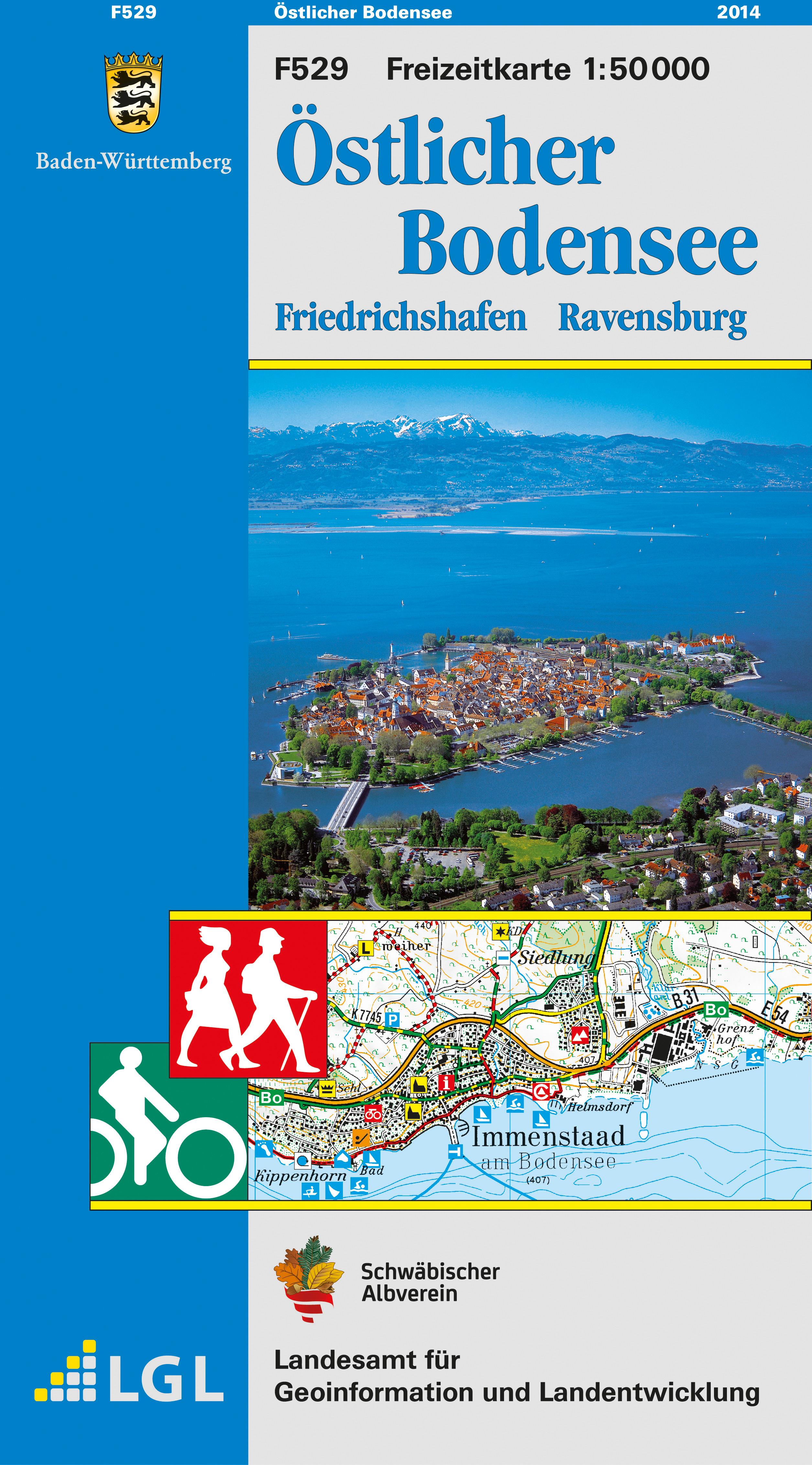 Vorderes Coverbild LGL BW 50 000 Freizeit Östlicher Bodensee 1 : 50 000