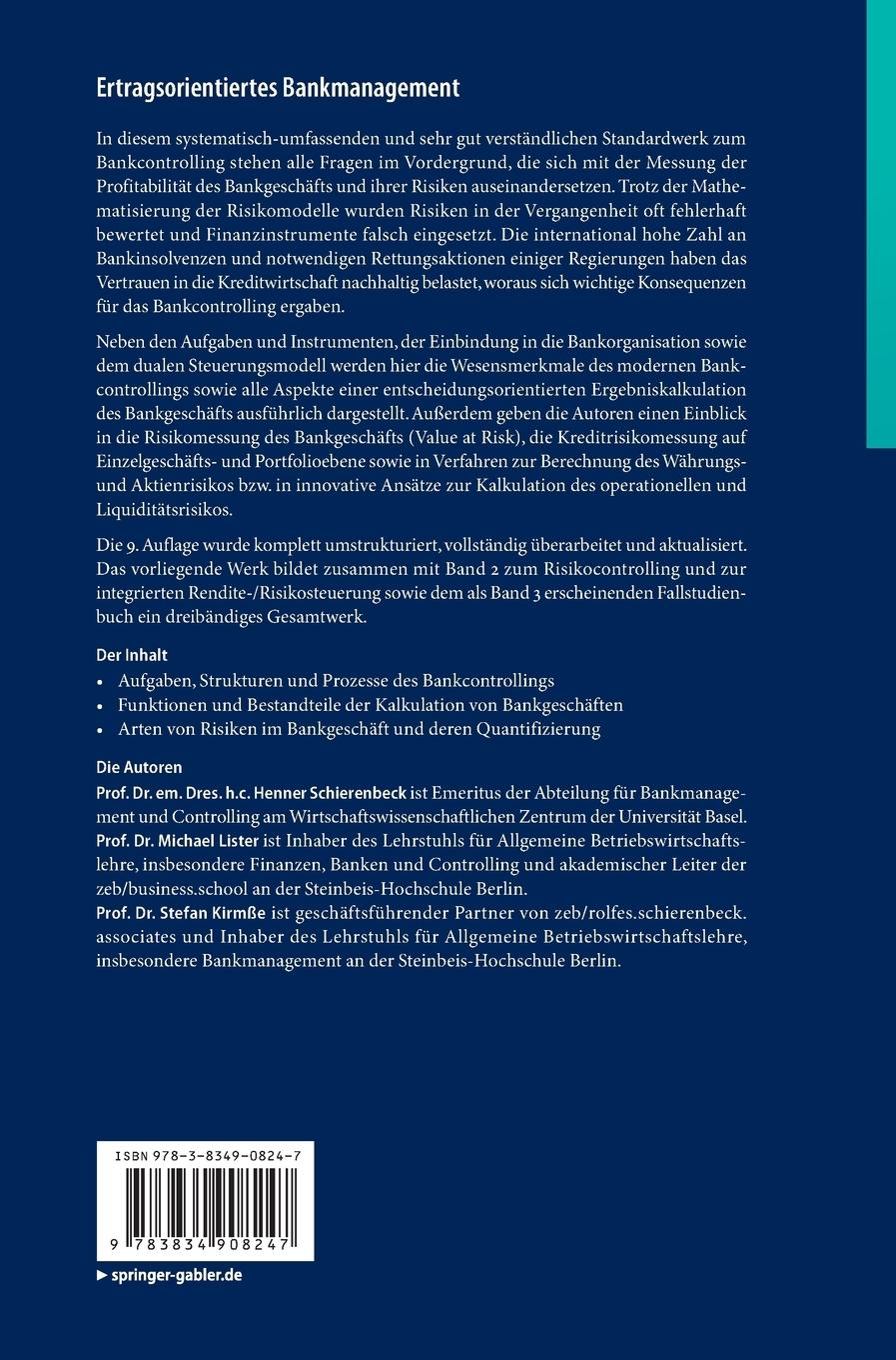 Rückseitencover Ertragsorientiertes Bankmanagement