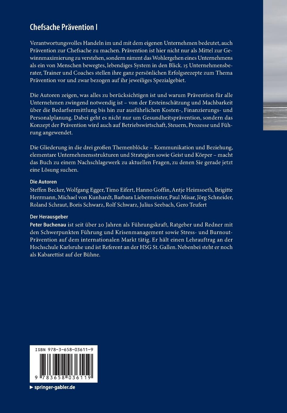 Rückseitencover Chefsache Prävention I