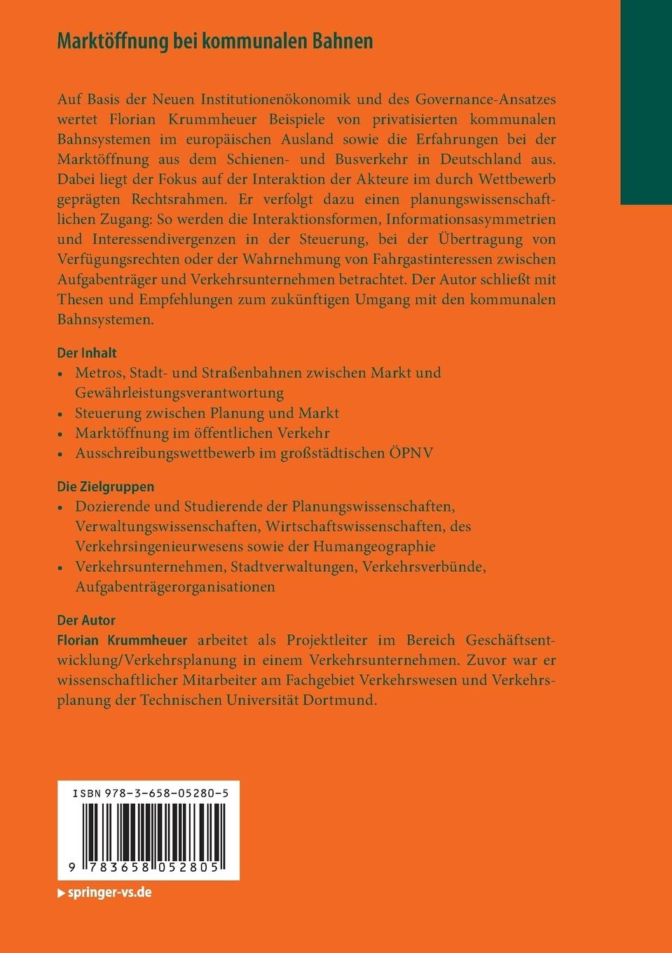 Rückseitencover Marktöffnung bei kommunalen Bahnen