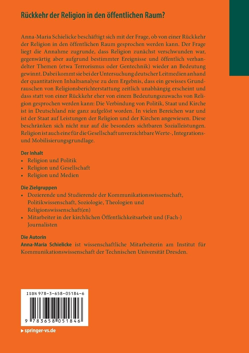 Rückseitencover Rückkehr der Religion in den öffentlichen Raum?