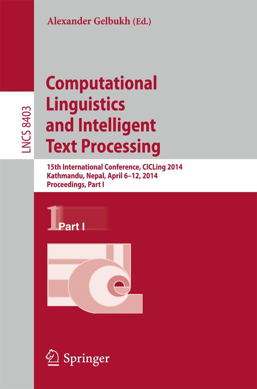 Vorderes Coverbild Computational Linguistics and Intelligent Text Processing