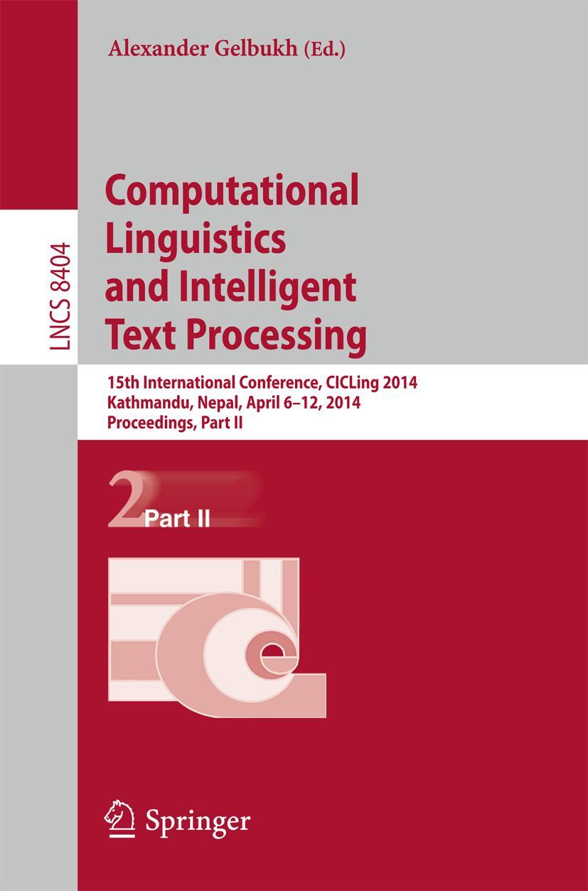 Vorderes Coverbild Computational Linguistics and Intelligent Text Processing