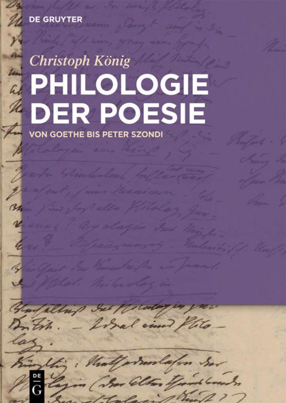 Vorderes Coverbild Philologie der Poesie