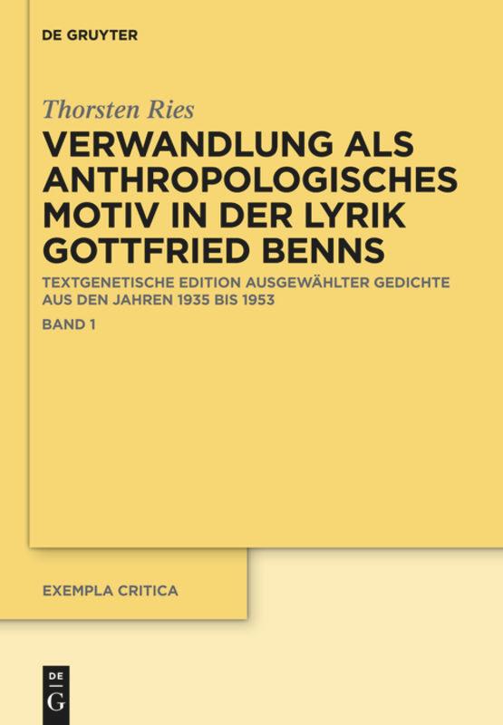 Vorderes Coverbild Verwandlung als anthropologisches Motiv in der Lyrik Gottfried Benns