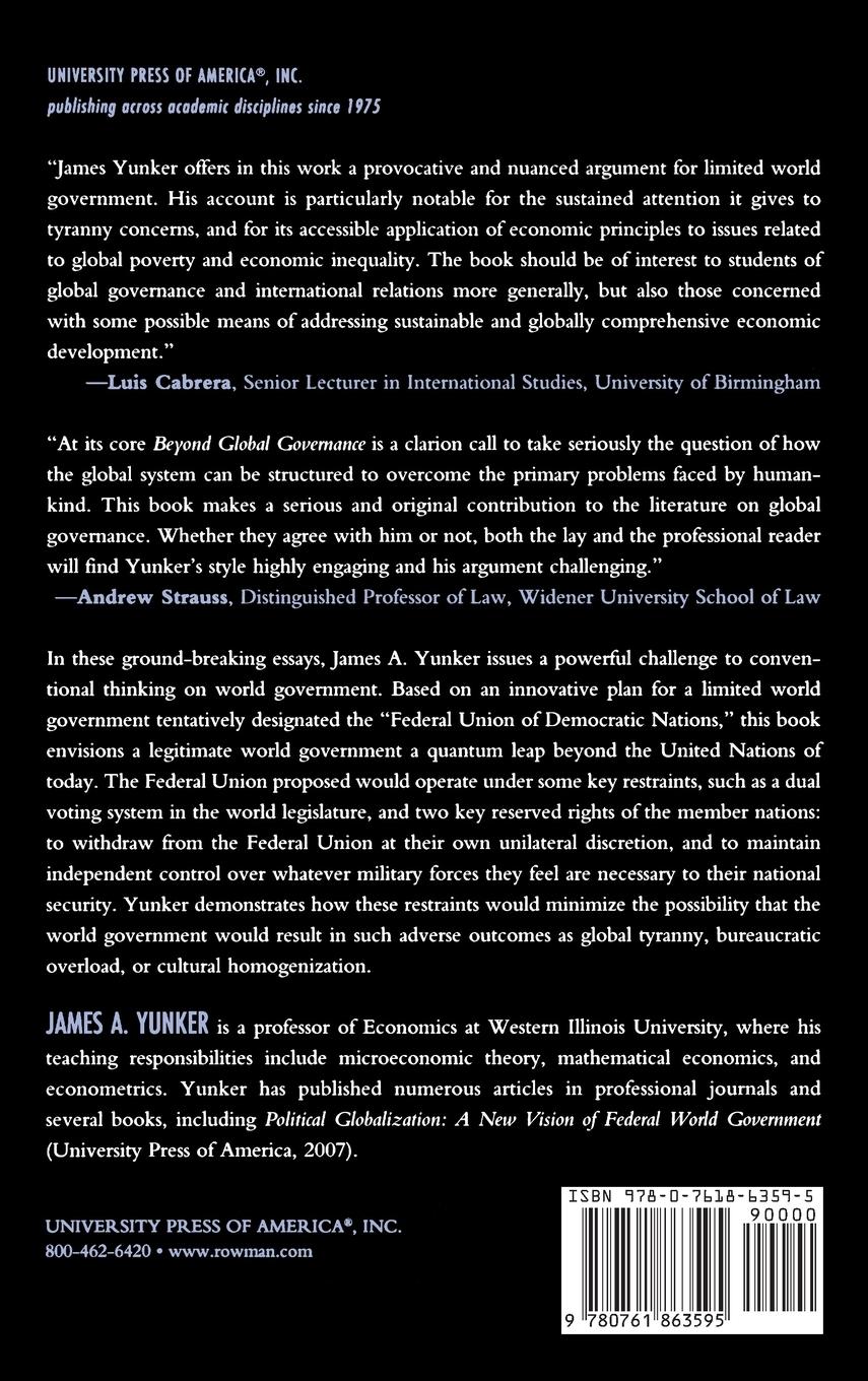 Rückseitencover Beyond Global Governance