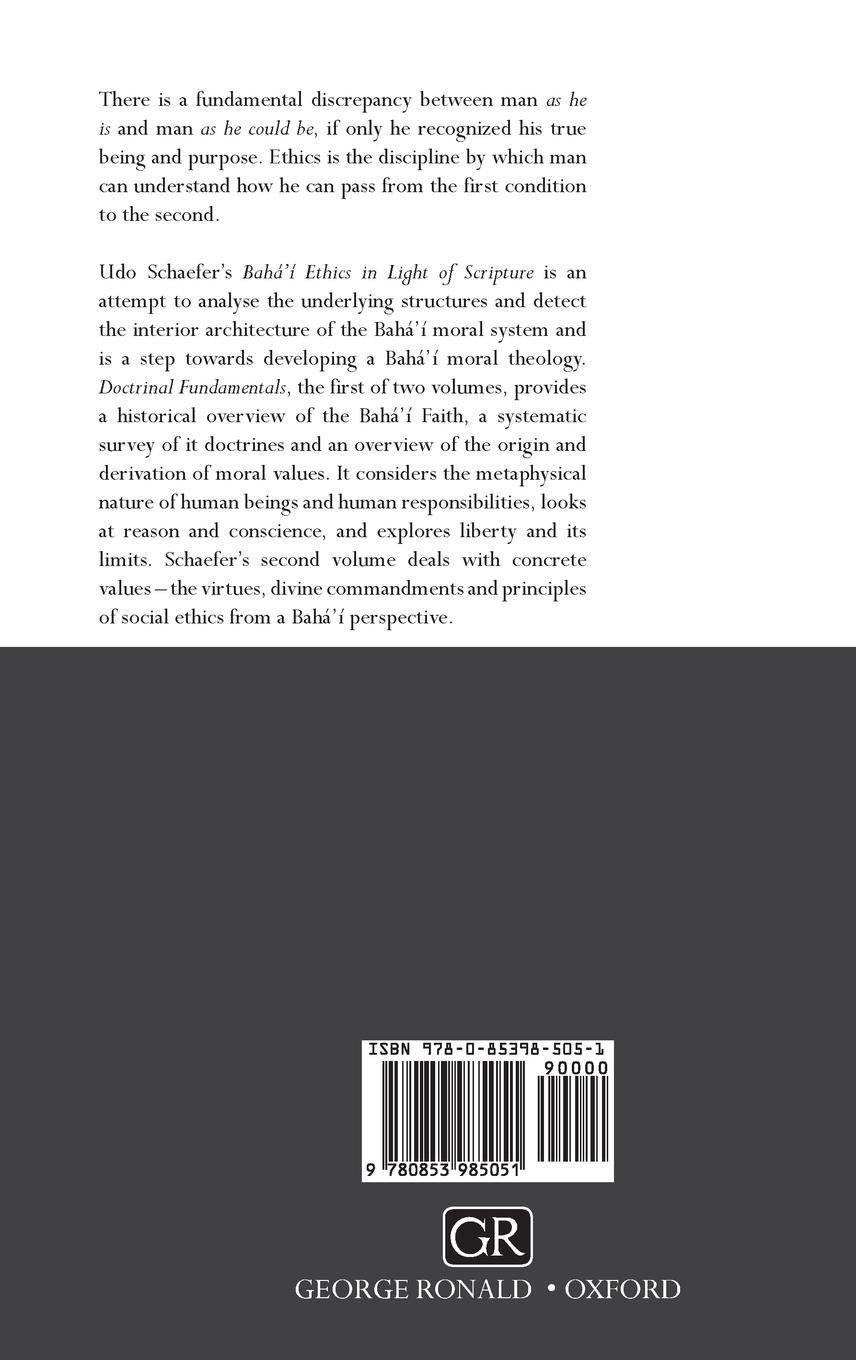 Rückseitencover Baha'i Ethics in Light of Scripture Volume 1