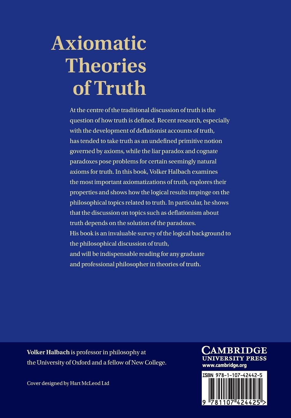 Rückseitencover Axiomatic Theories of Truth