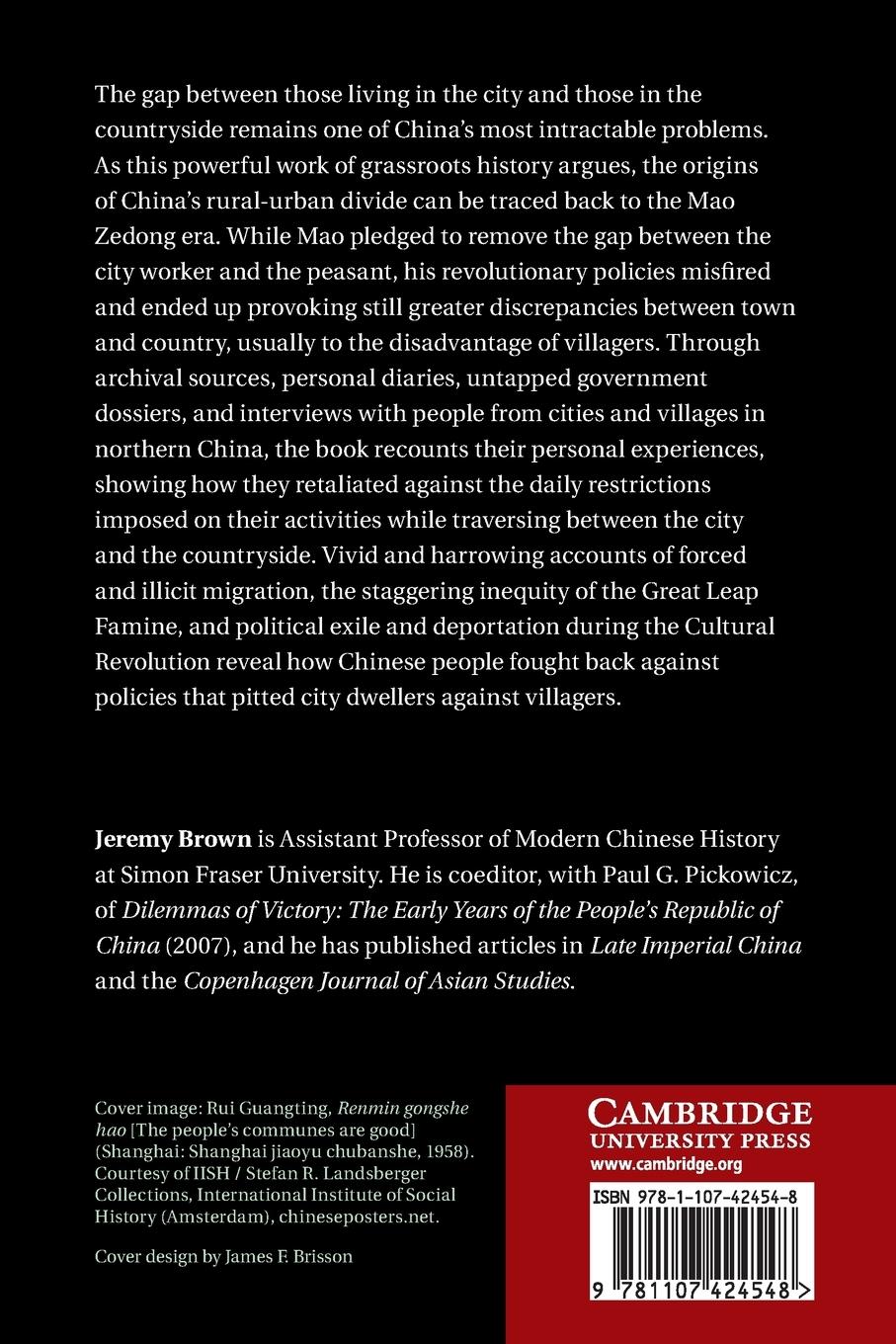 Rückseitencover City Versus Countryside in Mao's China