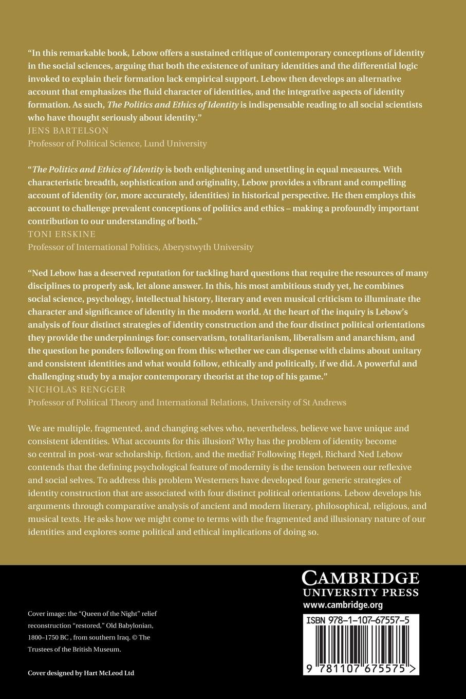 Rückseitencover The Politics and Ethics of Identity